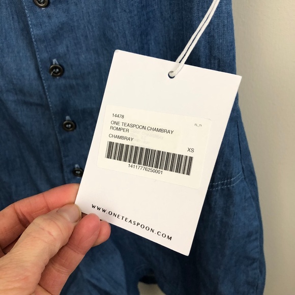 NWT One Teaspoon Smoky Chambray Romper XS 0475 - Picture 5 of 7